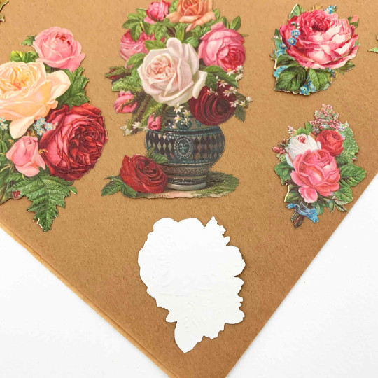 Red Roses Loose Flowers Paper Scrap Pack